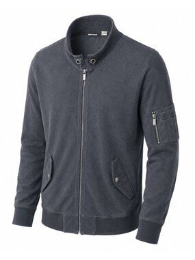 Hugo Boss Orange Bomber Jacket Mens Large Gray Full Zip Utility Workwear Cotton